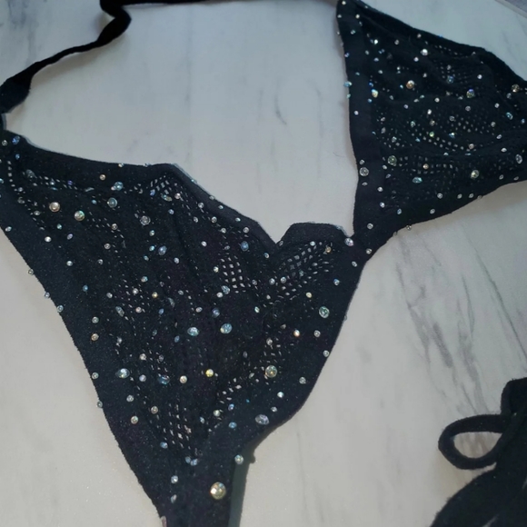 Rhinestone / Crystal Fishnet Mesh Bra - Picture 3 of 3